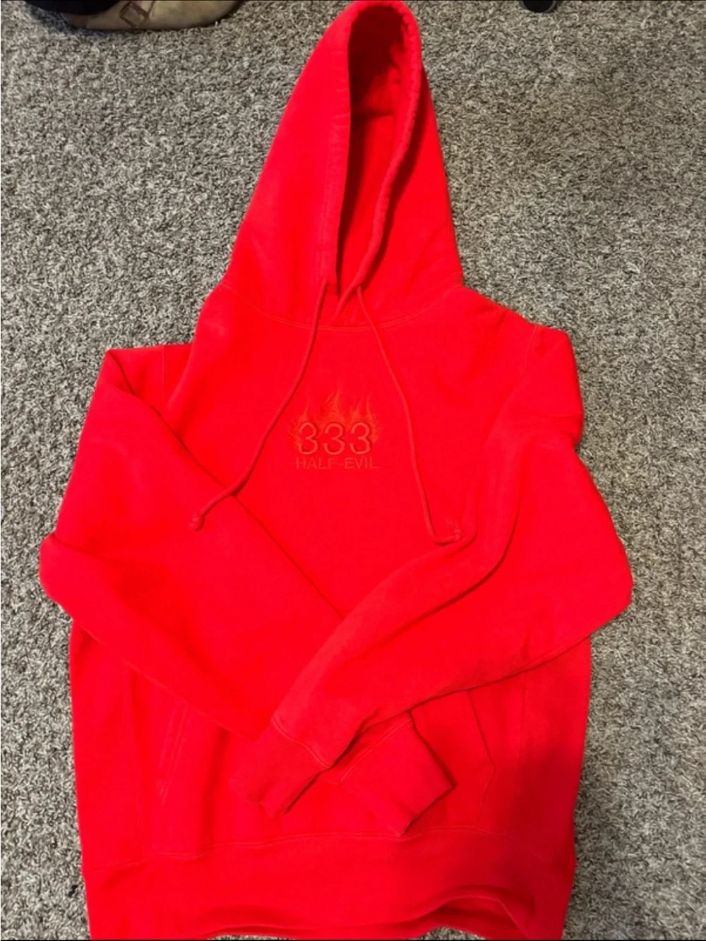 333 Red Hoodie Sweater